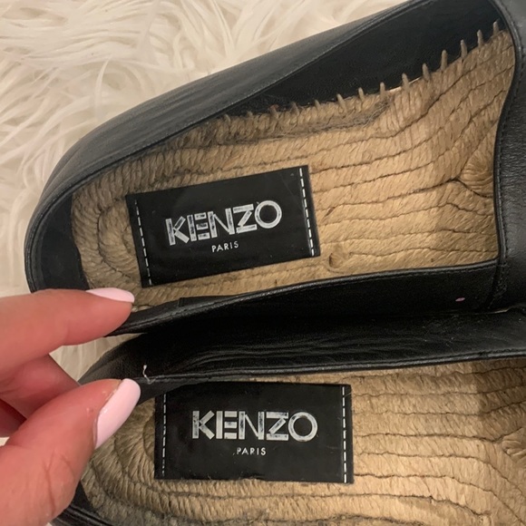 Kenzo Leather Tiger Black Flat Espadrilles - Picture 6 of 16